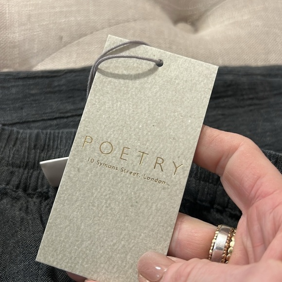 Poetry NWT Charcoal Linen/Cotton Tapered Pant Size US12 - Picture 8 of 11